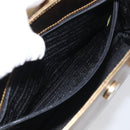 PRADA Hand Bag Saffiano leather Gold Auth 215367A-22
