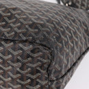 Goyard Herringbone Saint Louis PM Tote Bag PVC Black Silver Auth 215370-11
