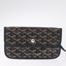Goyard Herringbone Saint Louis PM Tote Bag PVC Black Silver Auth 215370-19