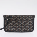 Goyard Herringbone Saint Louis PM Tote Bag PVC Black Silver Auth 215370-20