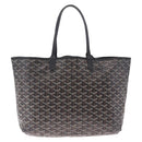 Goyard Herringbone Saint Louis PM Tote Bag PVC Black Silver Auth 215370-3