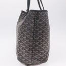Goyard Herringbone Saint Louis PM Tote Bag PVC Black Silver Auth 215370-4