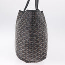 Goyard Herringbone Saint Louis PM Tote Bag PVC Black Silver Auth 215370-5