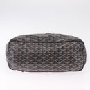 Goyard Herringbone Saint Louis PM Tote Bag PVC Black Silver Auth 215370-9
