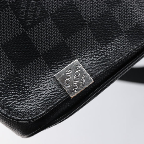 LOUIS VUITTON Damier Graphite District PM Shoulder Bag N41028 LV Auth 215379A