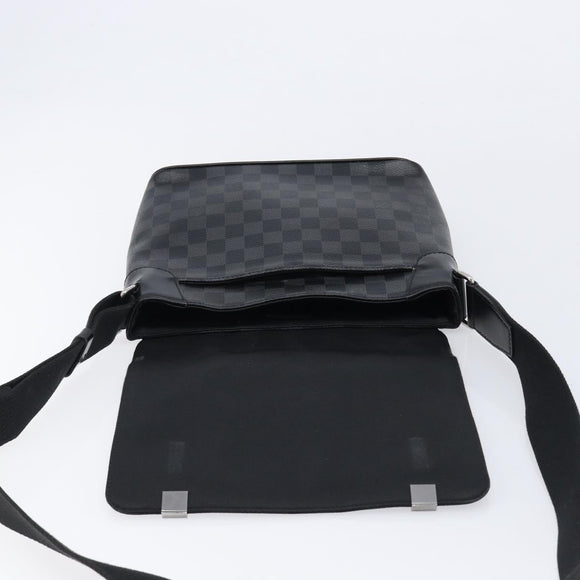 LOUIS VUITTON Damier Graphite District PM Shoulder Bag N41028 LV Auth 215379A