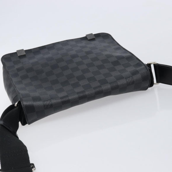 LOUIS VUITTON Damier Graphite District PM Shoulder Bag N41028 LV Auth 215379A