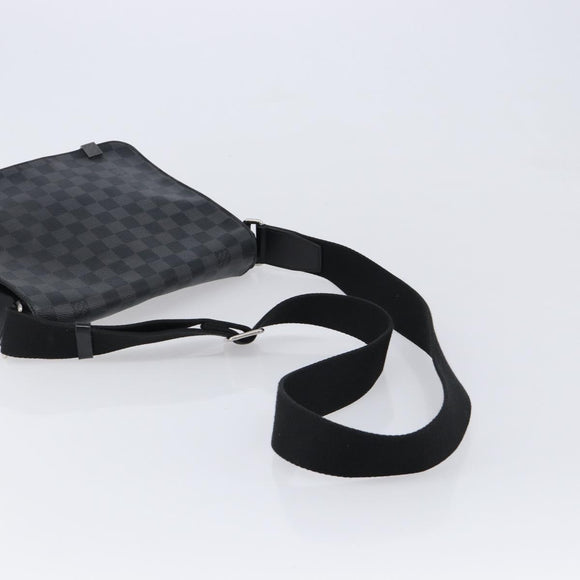 LOUIS VUITTON Damier Graphite District PM Shoulder Bag N41028 LV Auth 215379A