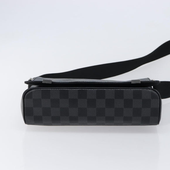 LOUIS VUITTON Damier Graphite District PM Shoulder Bag N41028 LV Auth 215379A