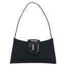 Salvatore Ferragamo Vala Shoulder Bag Canvas Black Silver Auth 215390A-2