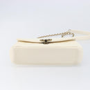 CHANEL Chain Shoulder Bag Lamb Skin Ivory CC Auth 215393V-10