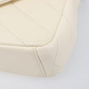 CHANEL Chain Shoulder Bag Lamb Skin Ivory CC Auth 215393V-11