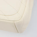 CHANEL Chain Shoulder Bag Lamb Skin Ivory CC Auth 215393V-13