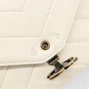 CHANEL Chain Shoulder Bag Lamb Skin Ivory CC Auth 215393V-17