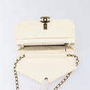CHANEL Chain Shoulder Bag Lamb Skin Ivory CC Auth 215393V-18