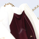 CHANEL Chain Shoulder Bag Lamb Skin Ivory CC Auth 215393V-21
