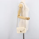 CHANEL Chain Shoulder Bag Lamb Skin Ivory CC Auth 215393V-29