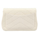 CHANEL Chain Shoulder Bag Lamb Skin Ivory CC Auth 215393V-3
