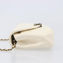 CHANEL Chain Shoulder Bag Lamb Skin Ivory CC Auth 215393V-5