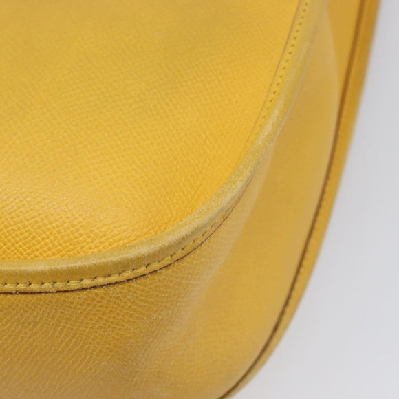 HERMES Evelyn 1PM Shoulder Bag Leather Yellow Silver Auth 215394A