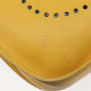 HERMES Evelyn 1PM Shoulder Bag Leather Yellow Silver Auth 215394A-15