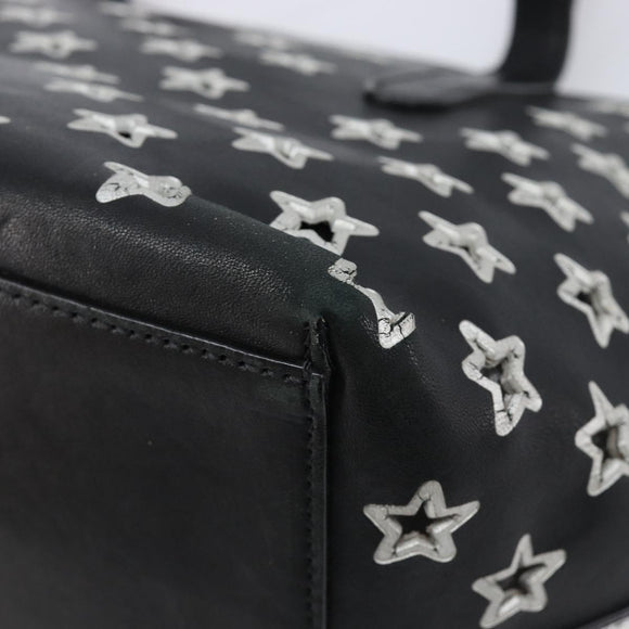 Jimmy Choo Tote Bag Leather Silver Auth 215396A