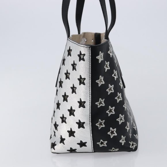 Jimmy Choo Tote Bag Leather Silver Auth 215396A