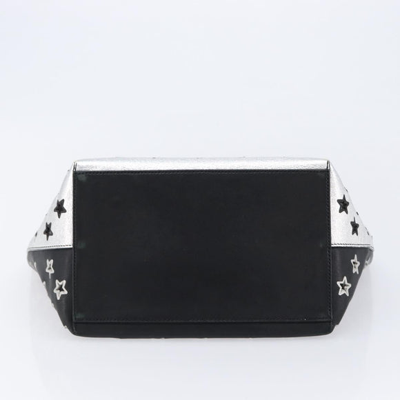 Jimmy Choo Tote Bag Leather Silver Auth 215396A