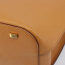 CELINE Hand Bag Leather 2way Beige Gold Auth 215400-15