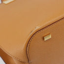 CELINE Hand Bag Leather 2way Beige Gold Auth 215400-16