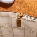 CELINE Hand Bag Leather 2way Beige Gold Auth 215400-24