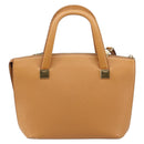 CELINE Hand Bag Leather 2way Beige Gold Auth 215400-3