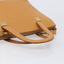 CELINE Hand Bag Leather 2way Beige Gold Auth 215400-7