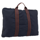 HERMES Fourre Tout Porte Documents Business Bag Canvas Navy Auth 215403A-1