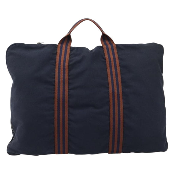 HERMES Fourre Tout Porte Documents Business Bag Canvas Navy Auth 215403A