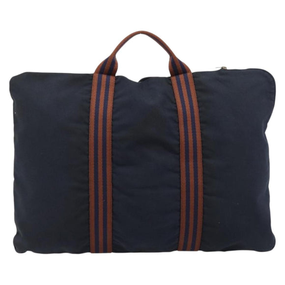 HERMES Fourre Tout Porte Documents Business Bag Canvas Navy Auth 215403A