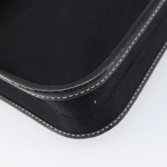 HERMES Buenaventura PM Shoulder Bag Canvas Black Auth 215407A