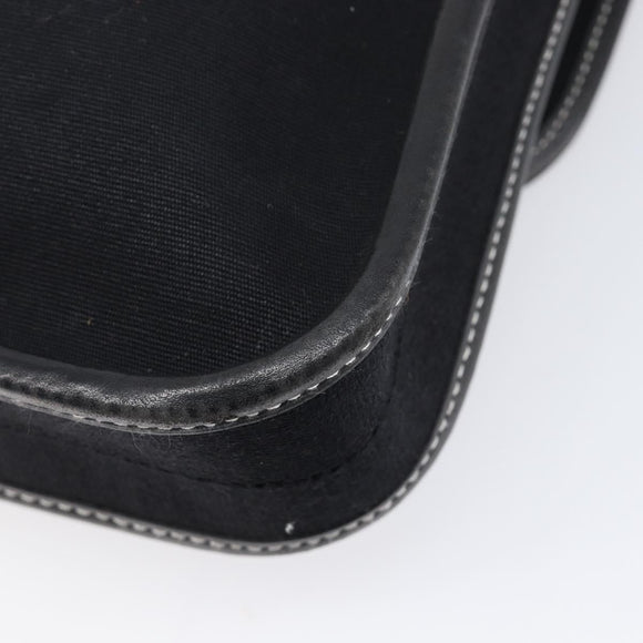 HERMES Buenaventura PM Shoulder Bag Canvas Black Auth 215407A