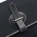 HERMES Buenaventura PM Shoulder Bag Canvas Black Auth 215407A-14