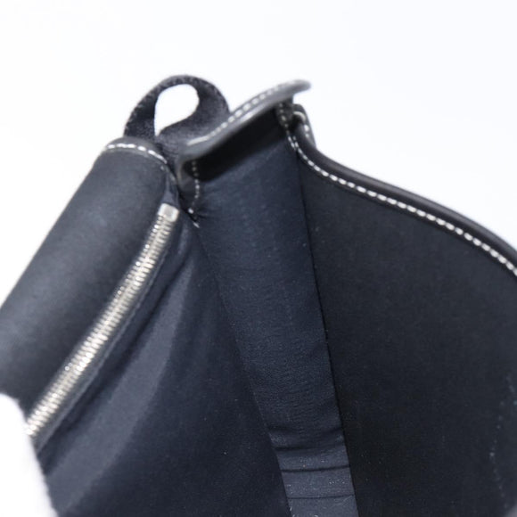 HERMES Buenaventura PM Shoulder Bag Canvas Black Auth 215407A