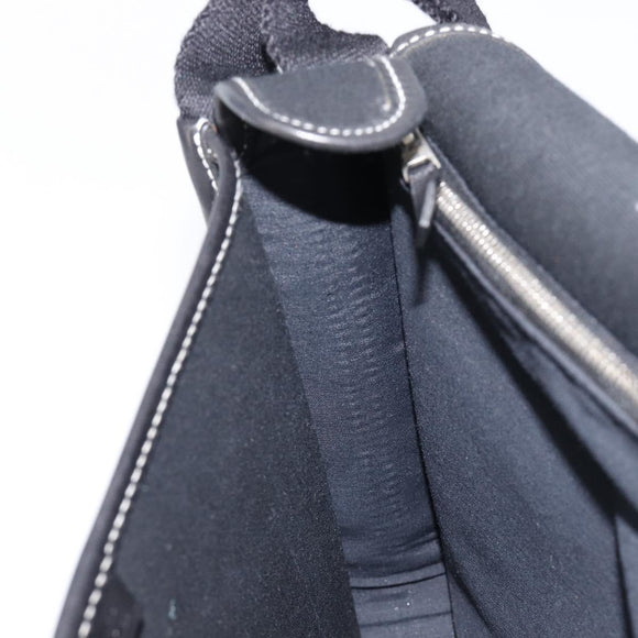 HERMES Buenaventura PM Shoulder Bag Canvas Black Auth 215407A