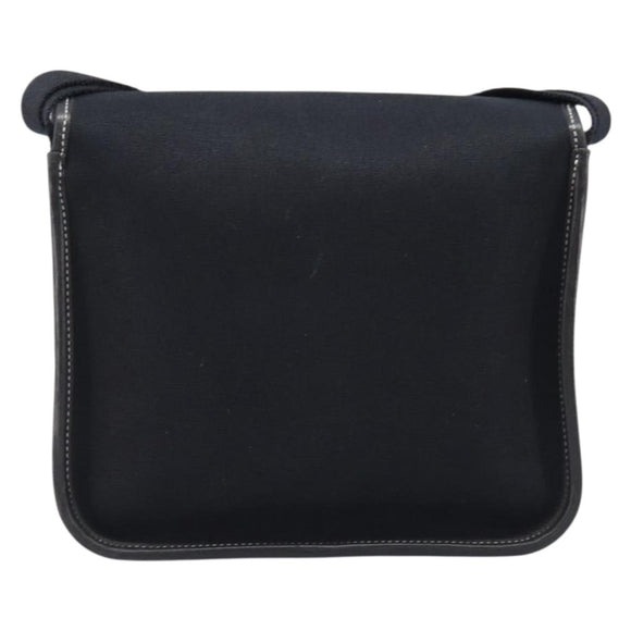 HERMES Buenaventura PM Shoulder Bag Canvas Black Auth 215407A