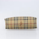 BURBERRY Nova Check Hand Bag PVC Beige Gold Auth 215413-9