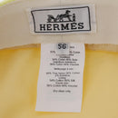 HERMES Casquette Hat Canvas Yellow Auth 215416M-14
