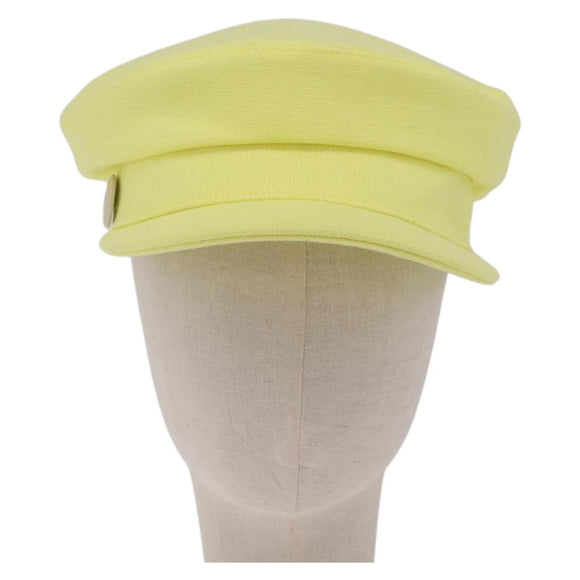 HERMES Casquette Hat Canvas Yellow Auth 215416M