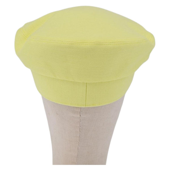 HERMES Casquette Hat Canvas Yellow Auth 215416M