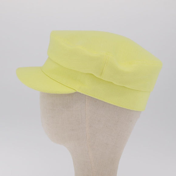 HERMES Casquette Hat Canvas Yellow Auth 215416M