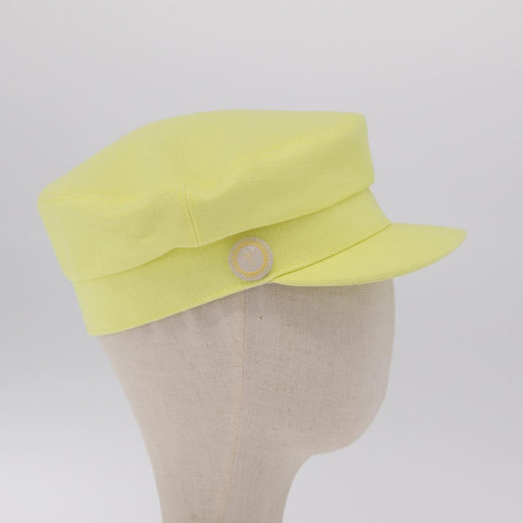 HERMES Casquette Hat Canvas Yellow Auth 215416M