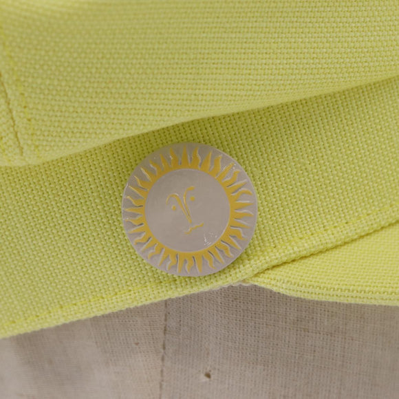 HERMES Casquette Hat Canvas Yellow Auth 215416M