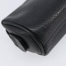 CHANEL Pouch Caviar Skin Black Gold CC Auth 215418-11